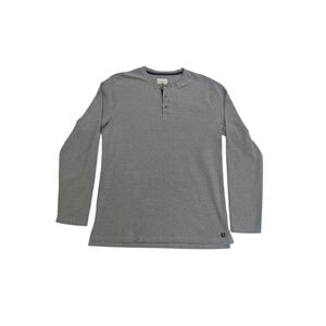 Civil Society Henley Shirt M Gray Long Sleeve Minimalist Quiet Luxury Casual